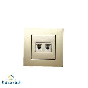 پریز تلفن دو سوکته BEKER مدل آسان بژ با قاب بژ